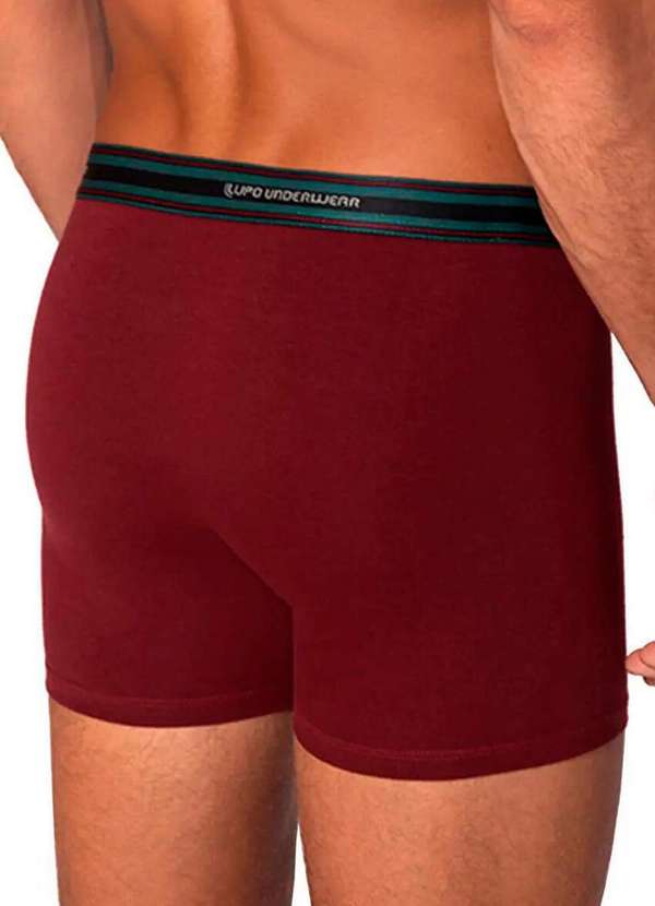 Lupo - Kit com 3 Cuecas Boxer Lupo 523-003 Branco-Marsala 5