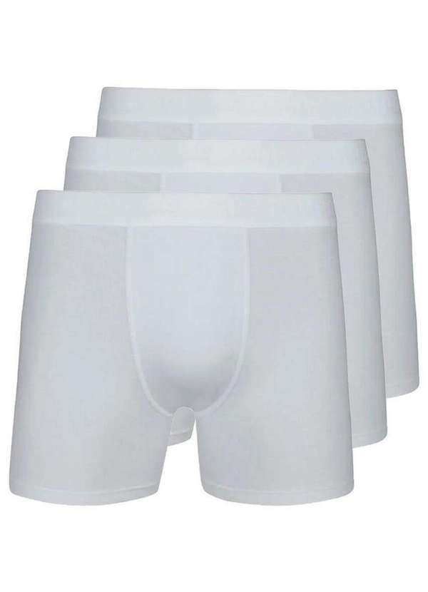 Lupo - Kit com 3 Cuecas Boxer Lupo 615-002 Branco