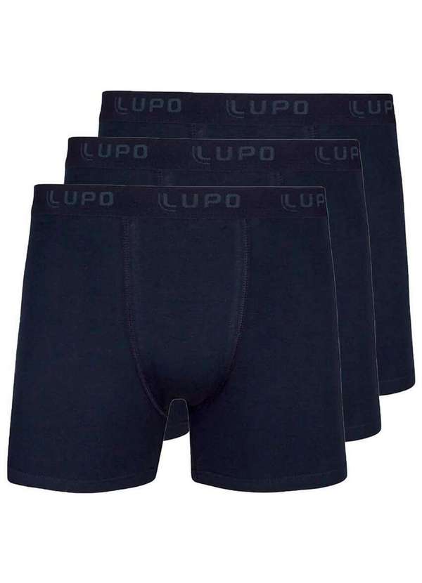 Lupo - Kit com 3 Cuecas Boxer Lupo 615-002 Preto