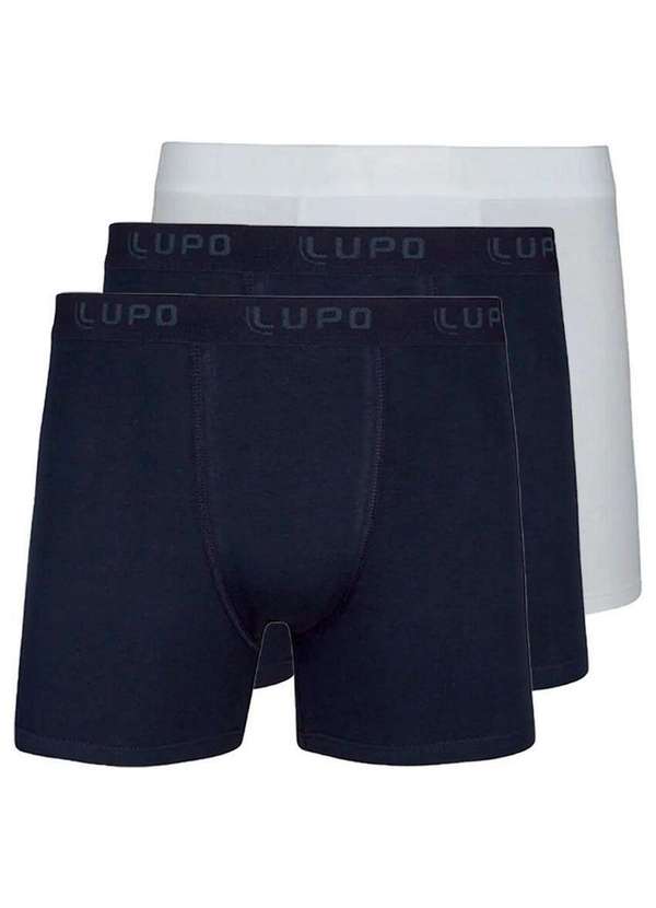 Lupo - Kit com 3 Cuecas Boxer Lupo 615-002 Preto-Branco