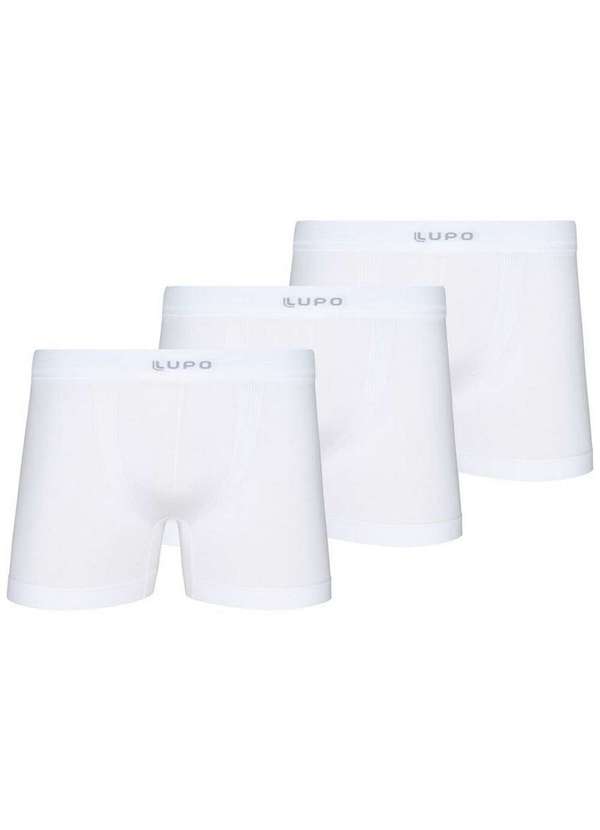 Lupo - Kit com 3 Cuecas Boxer Lupo 661-001 1110-Branca