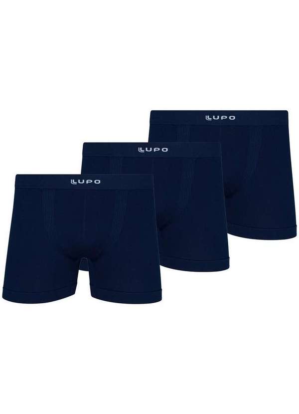 Lupo - Kit com 3 Cuecas Boxer Lupo 661-001 2800-Marinho