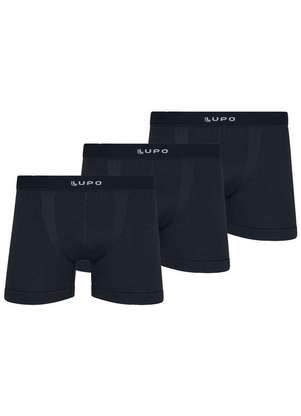Kit com 3 Cuecas Boxer Lupo 661-001 - LUPO