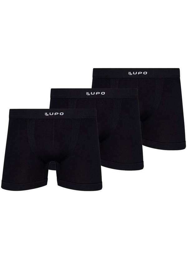 Lupo - Kit com 3 Cuecas Boxer Lupo 661-001 9990-Preta