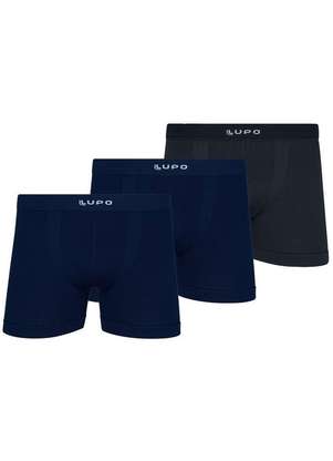 Kit com 3 Cuecas Boxer Lupo 661-001 - LUPO