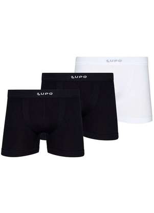 Kit com 3 Cuecas Boxer Lupo 661-001 - LUPO