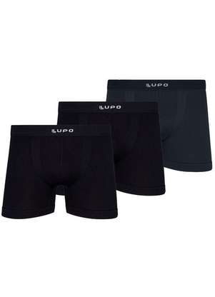 Kit com 3 Cuecas Boxer Lupo 661-001 - LUPO