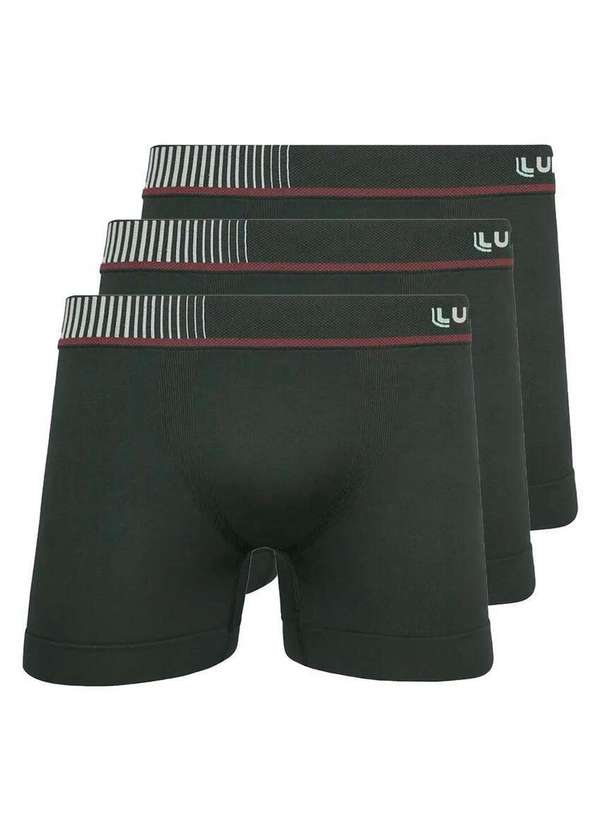 Lupo - Kit com 3 Cuecas Boxer Lupo 671-003 Grafite
