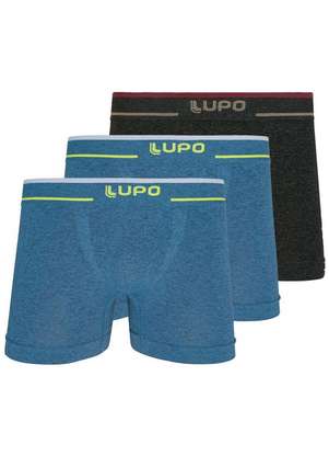 Kit com 3 Cuecas Boxer Lupo 733-004 - LUPO