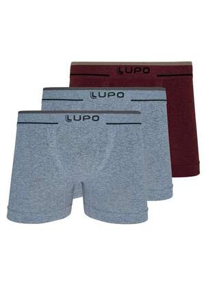Kit com 3 Cuecas Boxer Lupo 733-004 - LUPO