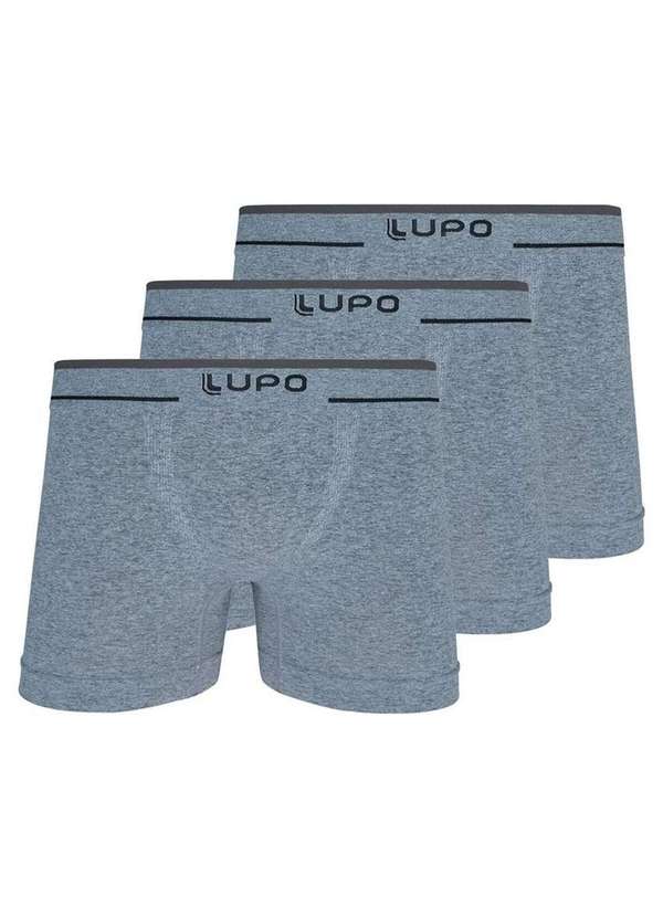 Lupo - Kit com 3 Cuecas Boxer Lupo 733-004 Cinza