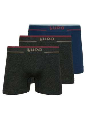 Kit com 3 Cuecas Boxer Lupo 733-004 - LUPO