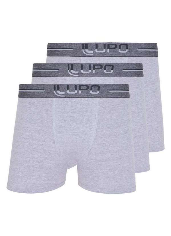 Lupo - Kit com 3 Cuecas Boxer Lupo 784-016 Cinza