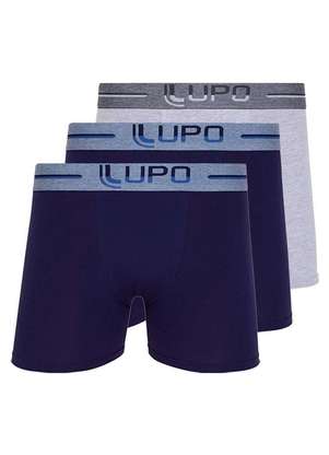 Kit com 3 Cuecas Boxer Lupo 784-016 - LUPO