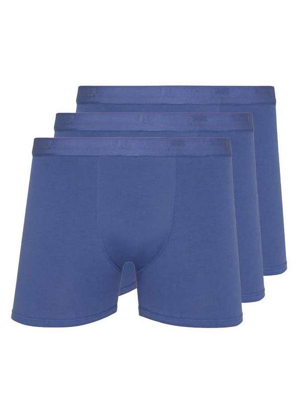 Lupo - Kit com 3 Cuecas Boxer Lupo 784-017 Azul