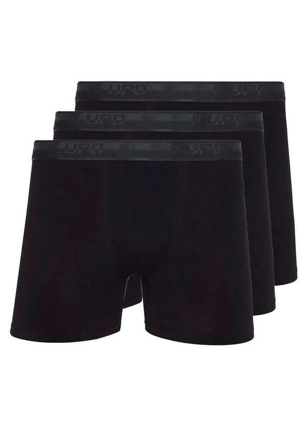 Lupo - Kit com 3 Cuecas Boxer Lupo 784-017 Preto
