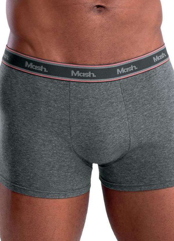 Mash - Kit com 3 Cuecas Boxer Mash 110.34 Cz06-Branco-Chumbo-Preto 3