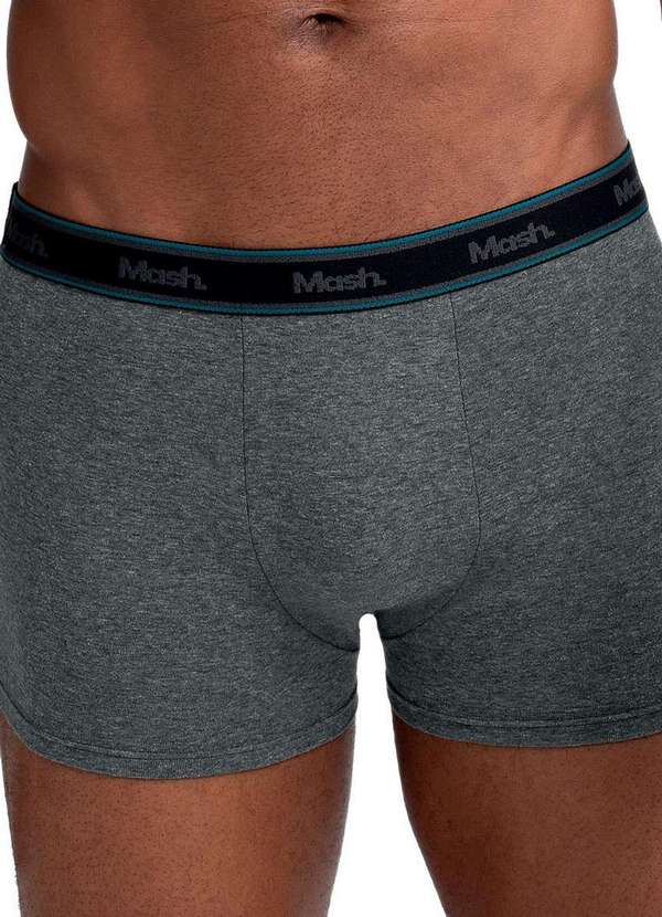 Mash - Kit com 3 Cuecas Boxer Mash 110.34 Pt00-Preto-Chumbo 3
