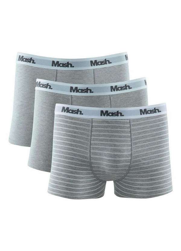 Mash - Kit com 3 Cuecas Boxer Mash 110.38 Br00-Cinza
