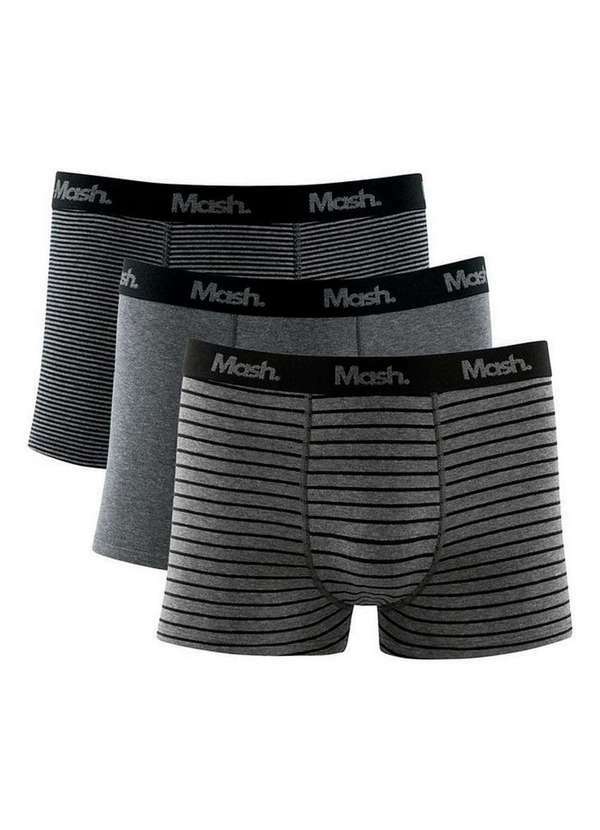 Mash - Kit com 3 Cuecas Boxer Mash 110.38 Pt00-Chumbo