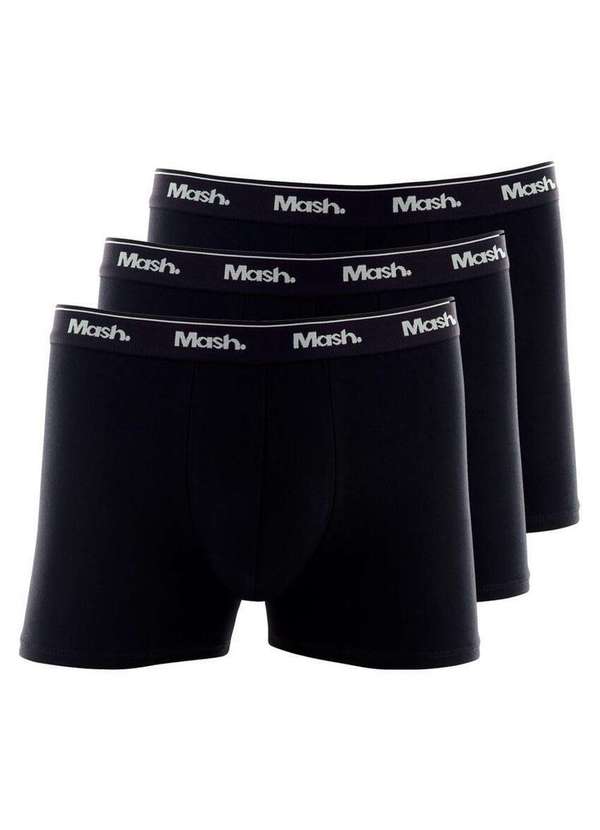 Mash - Kit com 3 Cuecas Boxer Mash 170.26 Preto