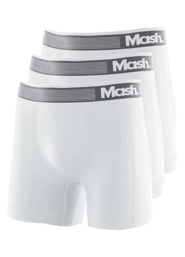 Mash - Kit com 3 Cuecas Boxer Mash 710.01 Preto-Branco