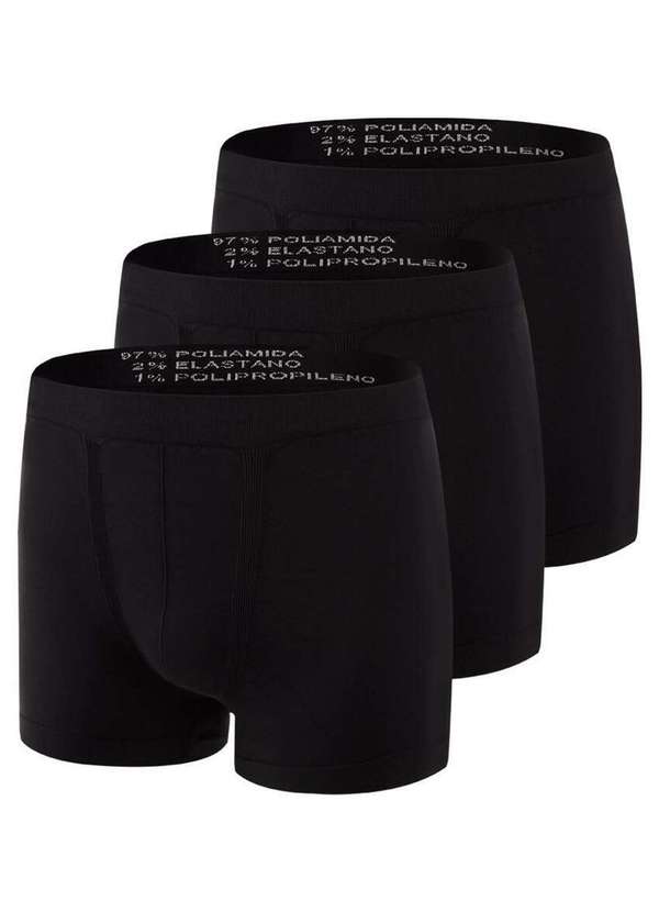 Trifil - Kit com 3 Cuecas Boxer Trifil 4620 Preto