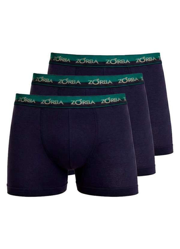 Zorba - Kit com 3 Cuecas Boxer Zorba 702 Marinho