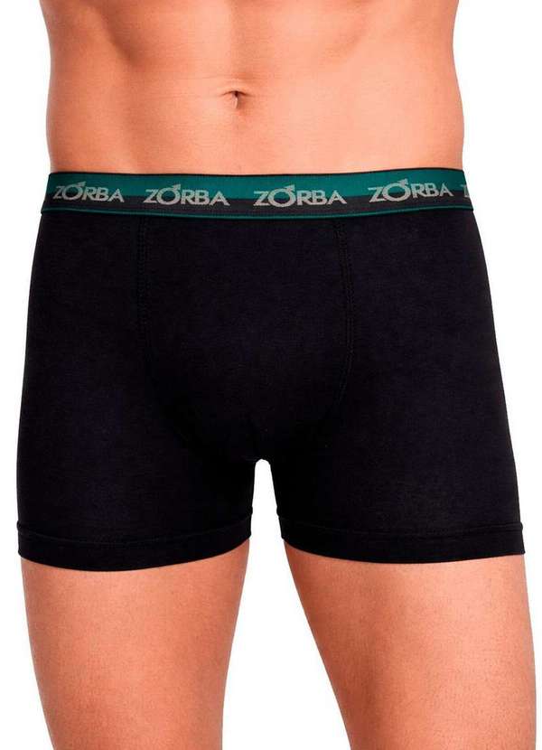 Zorba - Kit com 3 Cuecas Boxer Zorba 702 Preto-Branco 2