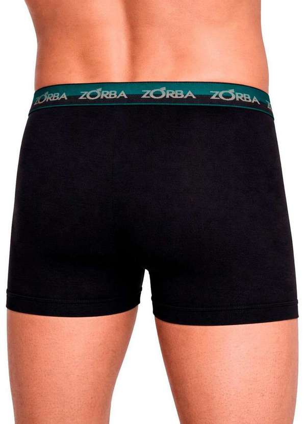 Zorba - Kit com 3 Cuecas Boxer Zorba 702 Preto-Branco 3