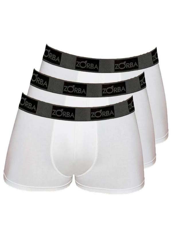 Zorba - Kit com 3 Cuecas Boxer Zorba 717 Branco