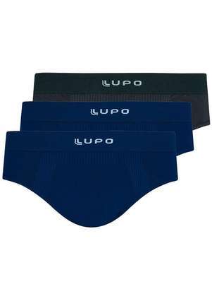 Kit com 3 Cuecas Slip Lupo 681-001 - LUPO