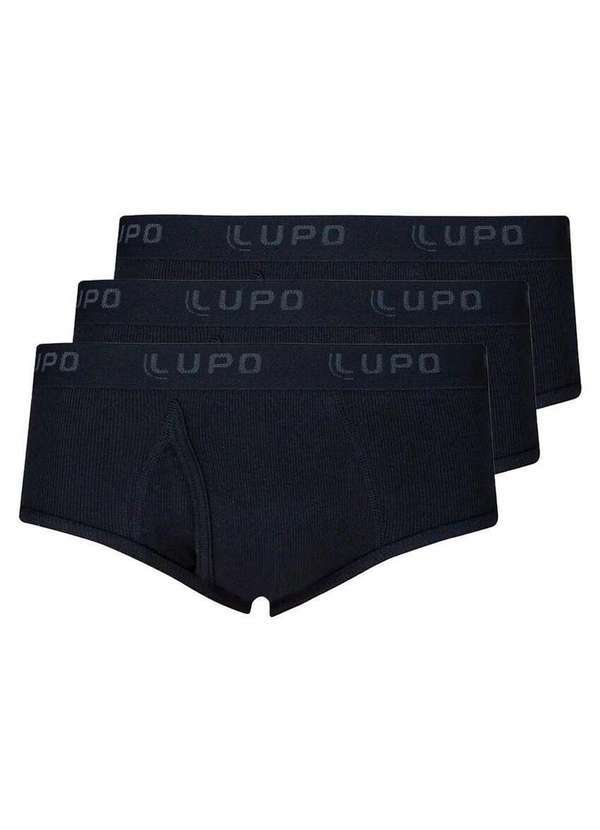 Lupo - Kit com 3 Cuecas Slip Lupo com Abertura 546-002 Preto