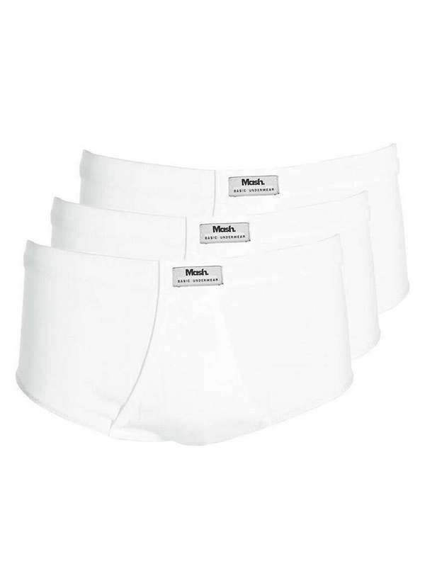 Mash - Kit com 3 Cuecas Slip Mash 072.50 com Abertura Branco