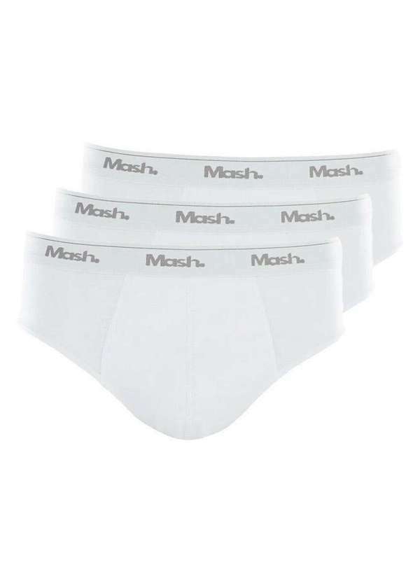 Mash - Kit com 3 Cuecas Slip Mash 073.58 Branco