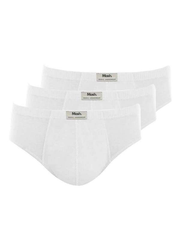 Mash - Kit com 3 Cuecas Slip Mash 074.58 Branco