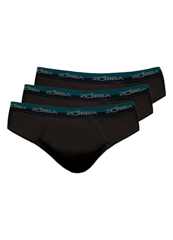 Zorba - Kit com 3 Cuecas Slip Zorba 0764 Preto