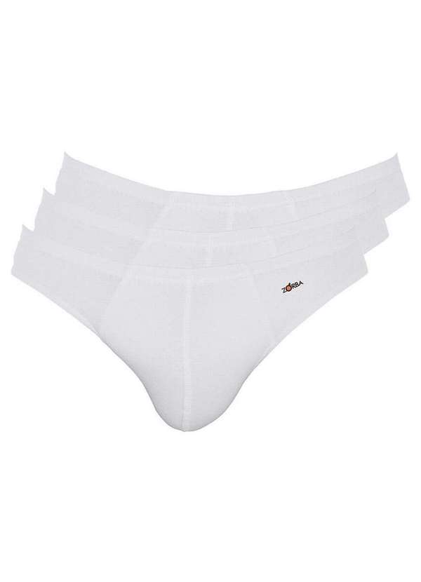 Zorba - Kit com 3 Cuecas Slip Zorba 772 Branco