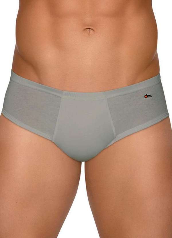Zorba - Kit com 3 Cuecas Slip Zorba com Abertura 172 Plus Size Grafite-Marinho 2