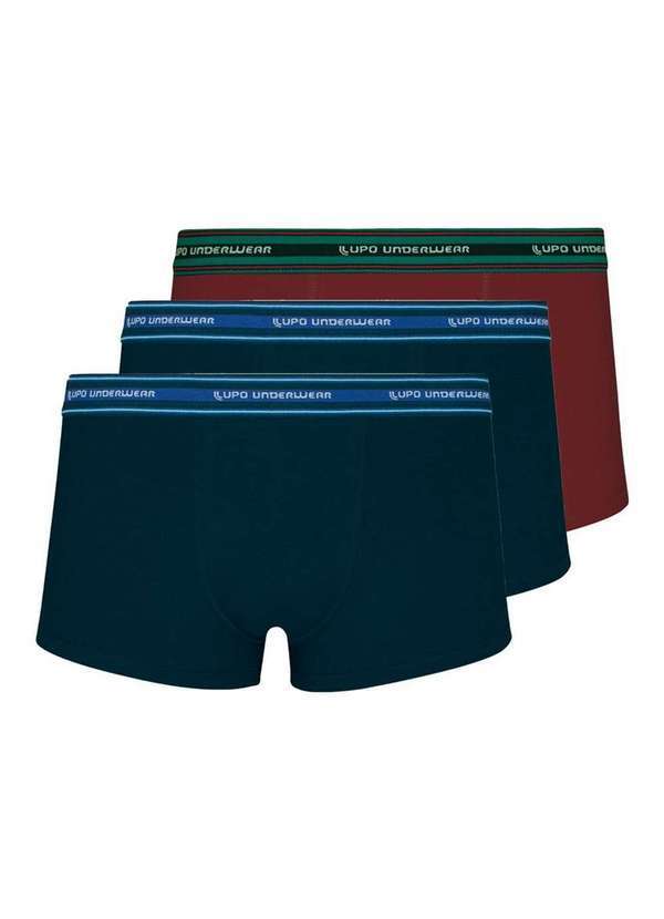 Lupo - Kit com 3 Cuecas Sunga Lupo 460-003 Marinho-Marsala