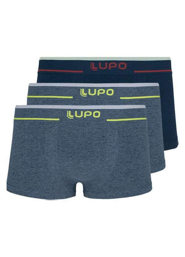 Lupo - Kit com 3 Cuecas Sunga Lupo 526-001 Azul-Marinho