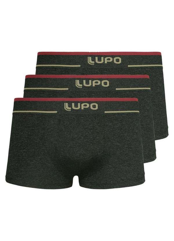 Lupo - Kit com 3 Cuecas Sunga Lupo 526-001 Preto-Mescla