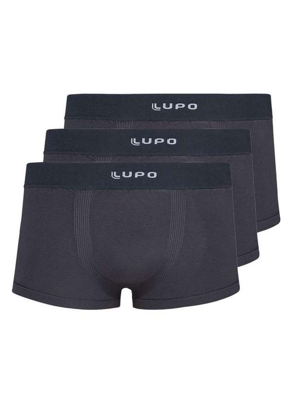 Lupo - Kit com 3 Cuecas Sunga Lupo 656-001 Grafite