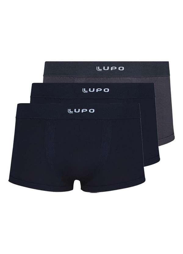 Lupo - Kit com 3 Cuecas Sunga Lupo 656-001 Preto-Grafite