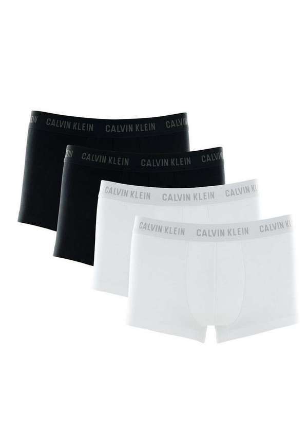Calvin Klein - Kit com 4 Cuecas Boxer Calvin Klein C11.07 Br00-Branco-Branco-Preto-Preto
