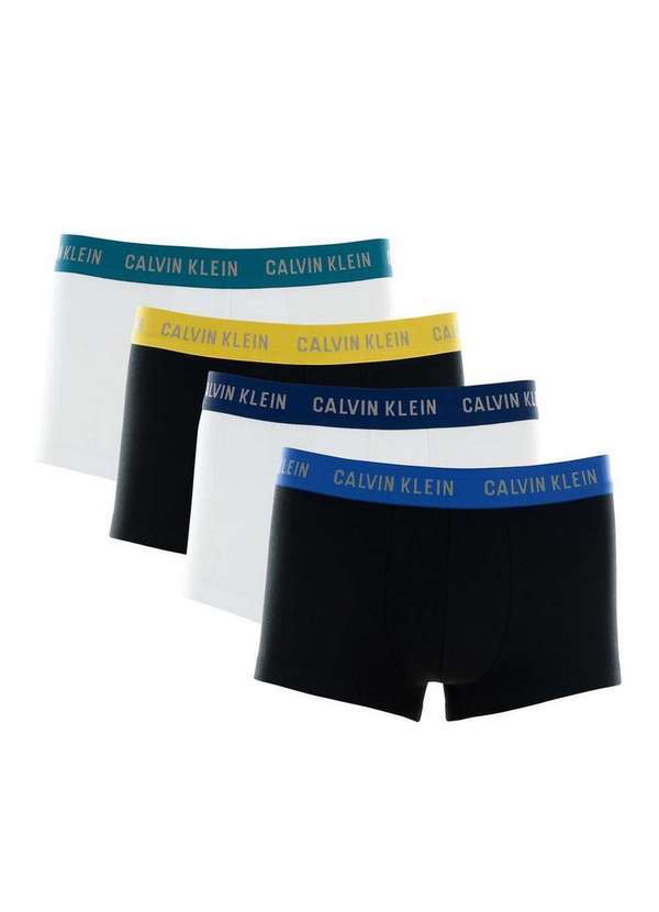Calvin Klein - Kit com 4 Cuecas Boxer Calvin Klein C11.07 St00-Branco-Branco-Preto-Preto