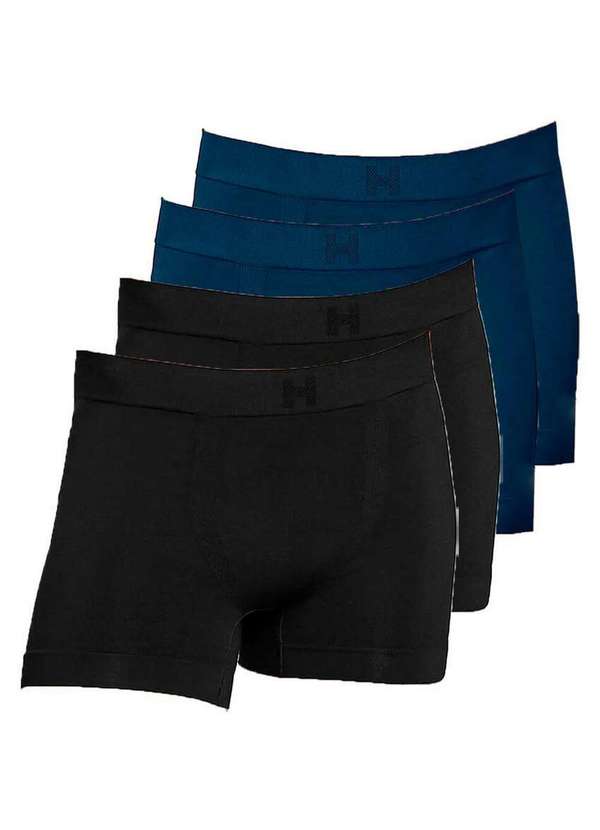 Hope - Kit com 4 Cuecas Boxer Hope Smc61020 Preto-Azul