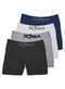 Zorba - Kit com 4 Cuecas Boxer Zorba 781 Mescla-Claro - variação: Preto-Mescla-Branco-Marinho
