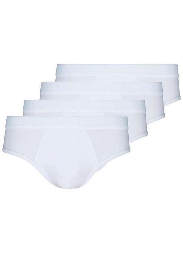Lupo - Kit com 4 Cuecas Slip Lupo 485-002 Branco
