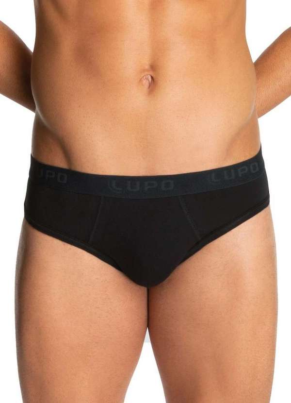 Lupo - Kit com 4 Cuecas Slip Lupo 485-002 Preto 2